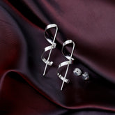 Ethereal Folds Silver Earring
