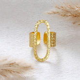 Furrow Contour Adjustable Gold Ring