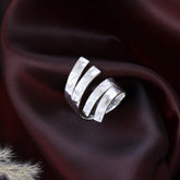Ethereal Folds Weave Adjustable Silver Ring