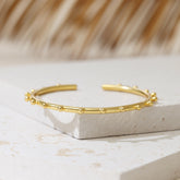 Droplet Adjustable Gold Cuff Bracelet