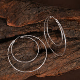 Forge Silver Hoops Earring