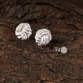 Knot Fluid Silver Stud Earring