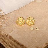 Knot Fluid Gold Stud Earring