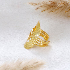 Furrow Encrust Adjustable Gold Ring