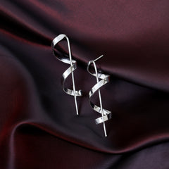 Ethereal Folds Silver Earring