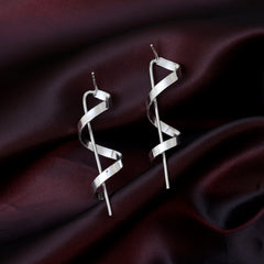 Ethereal Folds Silver Earring