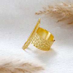 Furrow Contour Adjustable Gold Ring