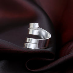 Ethereal Folds Adjustable Silver Ring