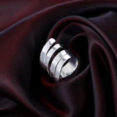 Ethereal Folds Adjustable Silver Ring