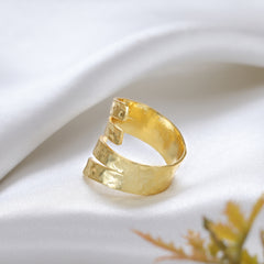 Ethereal Folds Weave Gold Adjustable Ring