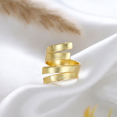 Ethereal Folds Adjustable Gold Ring