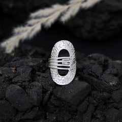 Furrow Encrust Adjustable Silver Ring