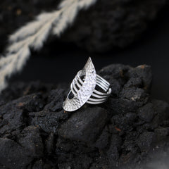Furrow Encrust Adjustable Silver Ring
