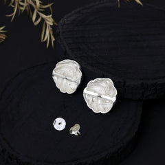 Knot Etched Silver Stud Earring