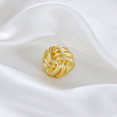 Knot Etched Adjustable Gold Ring