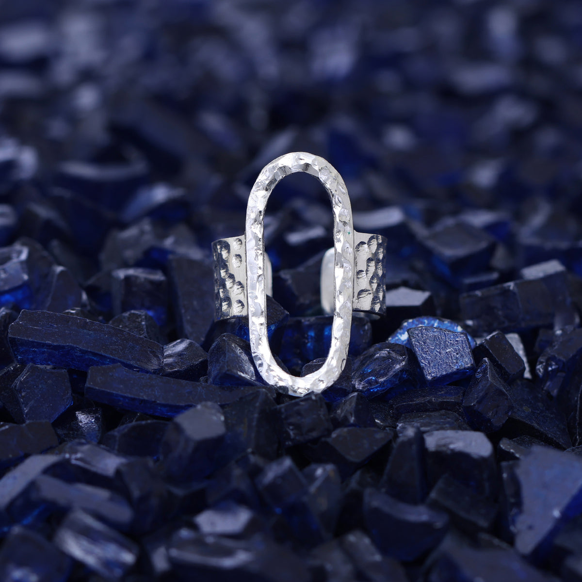 Furrow Contour Adjustable Silver Ring