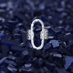 Furrow Contour Adjustable Silver Ring