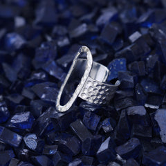 Furrow Contour Adjustable Silver Ring
