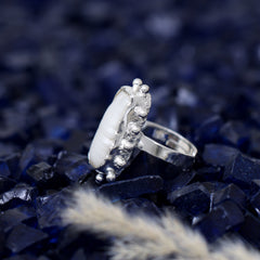Snowy Droplet Adjustable Silver Ring