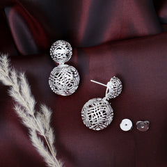 Masked Ball Silver Earring