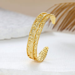 Furrow Dew Drop Adjustable Gold Cuff Bracelet