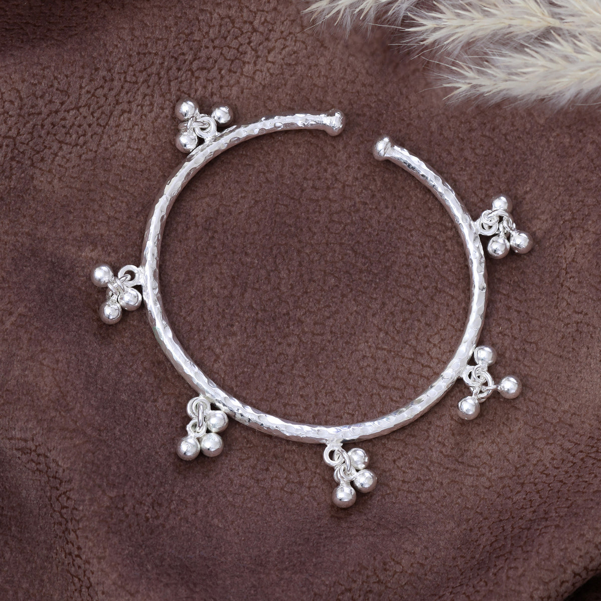 Dancing Bells Adjustable Silver Cuff Bracelet