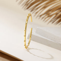 Droplet Adjustable Gold Cuff Bracelet
