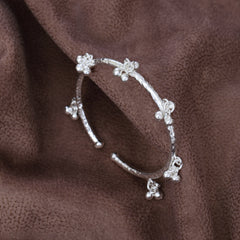 Dancing Bells Adjustable Silver Cuff Bracelet