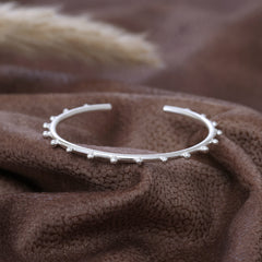 Droplet Adjustable Silver Cuff Bracelet