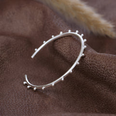 Droplet Adjustable Silver Cuff Bracelet