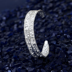 Furrow Dew Drop Adjustable Silver Cuff Bracelet