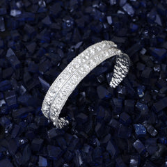 Furrow Dew Drop Adjustable Silver Cuff Bracelet