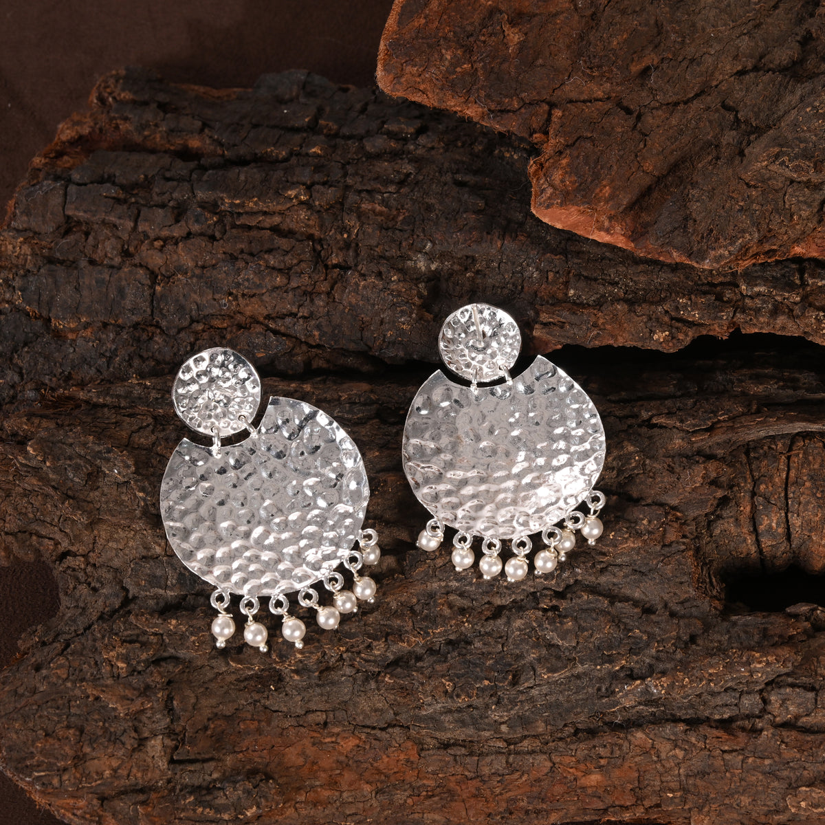 Snow Crust Silver Earring