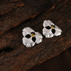 Ginkgo Giant Silver Earring