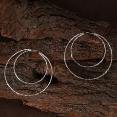 Forge Silver Hoops Earring