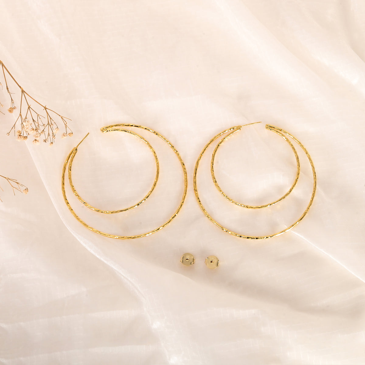 Forge Gold Hoops Earring