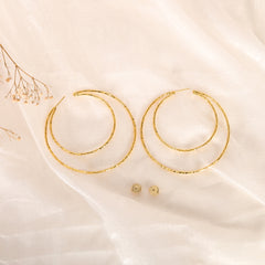 Forge Gold Hoops Earring