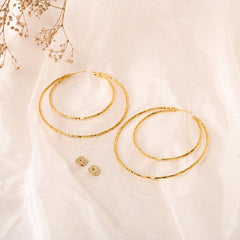 Forge Gold Hoops Earring