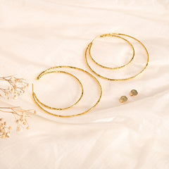 Forge Gold Hoops Earring