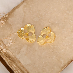 Ginkgo Giant Gold Earring